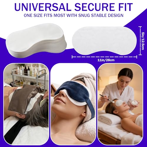 MoyRetty Disposable Non Woven Eye Covers, 100 Sheets, Cotton Paper for Facials Spa Skincare