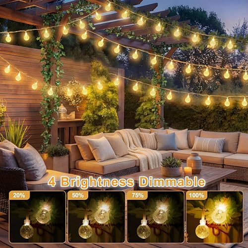 Color Changing String Lights Plug in, 33ft 60LED Connectable Crystal Globe String Light Remote, Decorative Outdoor Twinkle Lights for Girl Gift Bedroom Patio Garden Tent Camp Party Christmas Décor - color: Color Changing, size: 33ft 60LED