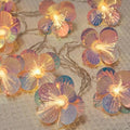 Fiber Optic Flower String Lights Battery Operated 10ft 20 LED Artificial Flower Garland Fairy Lights for Wedding Christmas Party Room Garden Decor (Warm White, 10ft) - size: 10ft