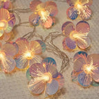 Fiber Optic Flower String Lights Battery Operated 10ft 20 LED Artificial Flower Garland Fairy Lights for Wedding Christmas Party Room Garden Decor (Warm White, 10ft) - size: 10ft