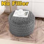 Asuprui 20x14 Inch Unstuffed Ottoman Pouf Cover – Lightweight Foot Rest, Floor Bean Bag Chair, Storage Pouf for Living Room, Bedroom & Balcony (Filler Not Included) (Gray) - color: Grey