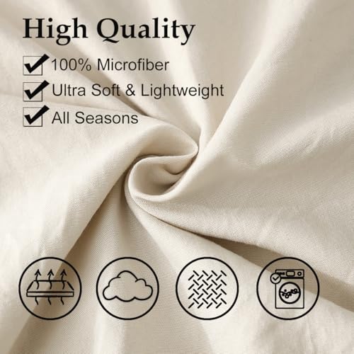 Beige Pillowcases, Macrame Tassel Pillow Cases Set of 2, 100% Washed Microfiber, Cream Decor Tassel Boho Pillow Cover, 2 Pack (King, Beige Tassel) - color: Beige Tassel, size: King, 20" x 40" (Pack of 2)