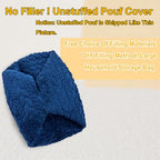 Asuprui 20x14 Inch Unstuffed Ottoman Pouf Cover – Lightweight Foot Rest, Floor Bean Bag Chair, Storage Pouf for Living Room, Bedroom & Balcony (Filler Not Included) (Navy Blue) - color: Navy Blue