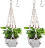 Belit 2 Pack Macrame Plant Hangers Indoor Hanging Planter Basket Decorative Flower Pot Holder Rope for Indoor Outdoor Home Decor