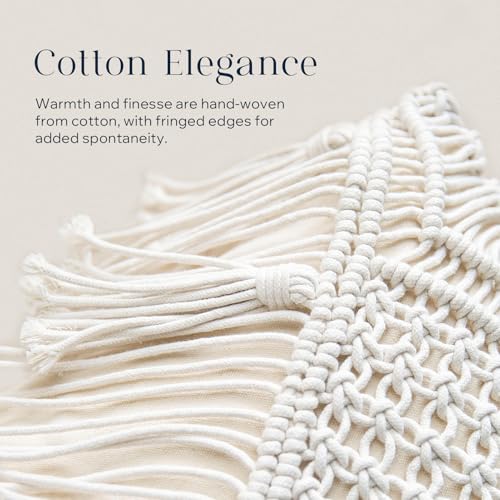 Phantoscope 100% Cotton Handmade Crochet Woven Boho Throw Pillow with Tassel Cute Farmhouse Pillow Insert Included Lumbar Small Decorative Cushion for Couch Sofa, Pink,16 inches Round - color: Pale Pink