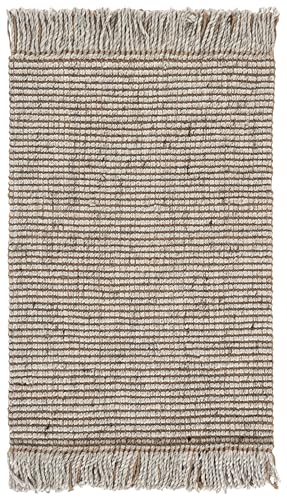 SAFAVIEH Natural Fiber Collection Accent Rug - 2' x 3', Silver & Natural, Handmade Woven Fringe Jute, Ideal for High Traffic Areas in Entryway, Living Room, Bedroom (NF826G) - color: Silver/Natural, size: 2' x 3' (Rectangular)