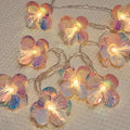 Fiber Optic Flower String Lights Battery Operated 5ft 10 LED Artificial Flower Garland Fairy Lights for Wedding Christmas Party Room Garden Decor (Warm White, 5ft) - size: 5ft