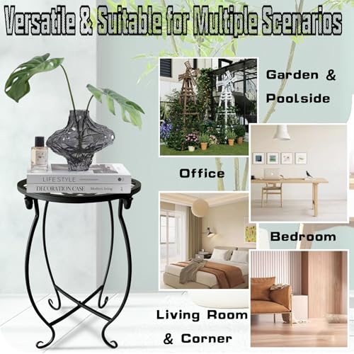 Plant Stand Indoor Outdoor, Metal Plant Stand for Indoor Plants Iron Art Flower Pot Holder Stand Decoration Shelf Racks for Single Planter Use in Garden Patio Corner 2 Pack - size: 10-inch 2 Pack
