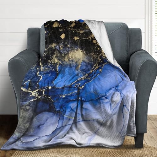 Modern Marble Blanket, Abstract Luxury Baroque Golden Dark Blue Stone Veins Pattern Soft Warm Cozy Plush Flannel Covers for Livingroom Bedroom Couch Chair Camping Travel Home Decor Tapestry 30x40in - color: Abstract-20, size: 30W" x 40L"