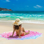 Large Microfiber Boho Mandala Beach Towel Round Bohemian Beach Blanket Hippie Indian Throw Blanket Beach Tapestry Sand Free Quick Dry Yoga Picnic Yoga Mat Wall Decor Circle Tablecloth,59'',Gradient - color: Gradient Mandala