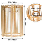 2 pack Small Lampshades for Table Lamp Shade Floor Lamp Shade,woven rattan boho Bamboo Lampshades,5.5"x5.5"x7.9" - color: White/beige