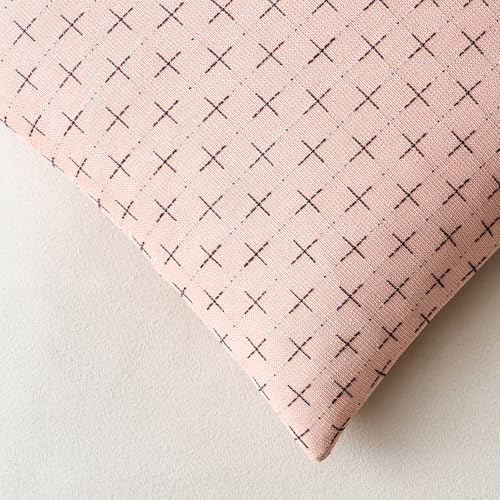 MIULEE Pack of 2 Cute Decorative Burlap Linen Valentine Throw Pillow Covers Farmhouse Pillowcases Modern Rustic Woven Textured Cushion Cover for Sofa Couch Bed 18x18 Inch Pink - color: Pink, size: 18" x 18" (Pack of 2)
