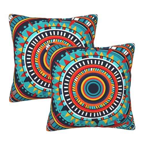 Bohemia Mandala Floral Throw Pillow Covers 18x18 Set of 2 Colorful Bohemian Decorative Pillow Covers for Bed Sofa Living Room Car Decor - color: Bohemia Mandala, size: 18" x 18" (Pack of 1)