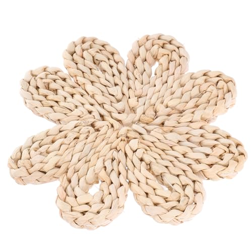 STOBAZA Woven Flower Wall Decor Boho Wall Basket Flower Shape Seagrass Woven Hanging Art for Farmhouse Bedroom Living Room Decoration