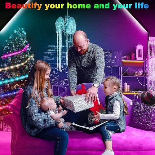 Tenmiro 32.8ft LED Strip Lights, RGB LED Smart Music Sync Color Changing LED Lights Strips with Remote LED Lights for Bedroom, Room, TV, Party - size: RGB 32.8FT