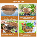 Legigo 6 Pack 16 Inch Hanging Basket Coco Liners Replacement, 100% Natural Round Coconut Coco Fiber Planter Basket Liners for Hanging Basket Flowers/Vegetables - color: 6pcs, size: 16 Inch