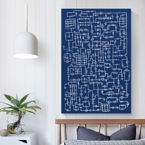 Vintage Industrial Electrical Poster Educational Canvas Wall Art Aesthetic Decorative Painting Living Room And Classroomstyle 12x18inch(30x45cm) - size: 18"L x 12"W