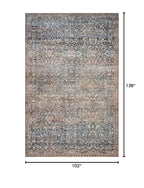Loloi Chris Loves Julia Jules Collection JUL-06 Denim/Spice 8'-6'' x 11'-6'', .13" Pile Height, Area Rug - color: Denim / Spice, size: 8'6" x 11'6" (Rectangular)