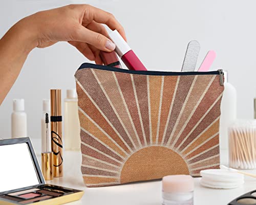 IWXYI Boho Abstract Colorful Sun Sunset Decor Cosmetic Bag For Women,Colorful Boho Sunshine Women's Makeup Bag Case Bags Zipper Pouch Travel Toiletry Gifts For Women Teenage Girls - color: boho sunshine