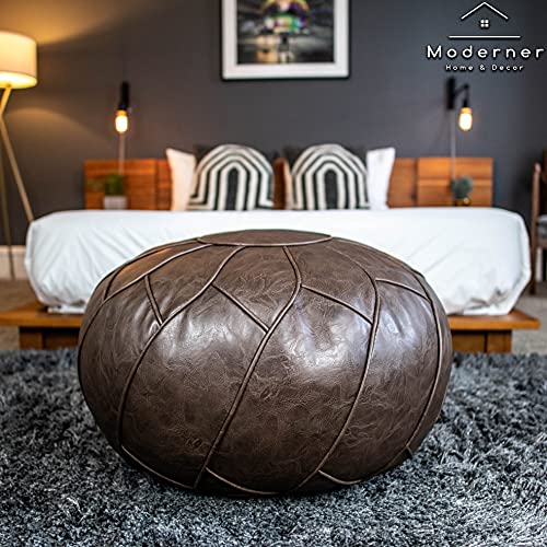 Moderner Pouf Ottoman Chocolate Brown Color - color: Chocolate Brown