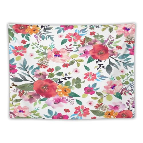 Houselerax Floral Tapestry, Flower Spring Colorful Plant Wildflower Nature Wall Hanging Tapestry Botanical Leaves Herbs Vintage Nature Printed Tapestry for Bedroom Living Room Dorm, 40"x30" - color: Watercolor Floral-7, size: W40xL30in