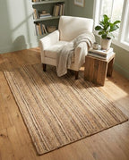Rugs.com Hand Braided Jute Rug – 4' x 6' Natural Flatweave Rug Perfect for Entryways, Kitchens, Breakfast Nooks, Accent Pieces - size: 4' x 6' (Rectangular)