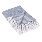 DII Herringbone Striped Collection Cotton Throw Blanket, 50x60, Nautical Blue - color: Nautical Blue, size: 50x60"