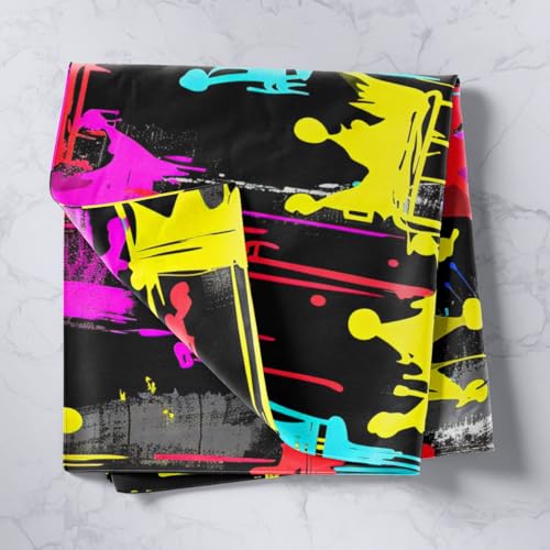Manfei Graffiti Fashion Wall Blanket Tapestries Hand Draw Clourful Crown Pattern Tapestry Grunge Style Wall Hanging for Living Room Microfiber Home Wall Decoration, Small 51.2 x 59.1 Inches - color: WW8678, size: 59.1"L x 51.2"W