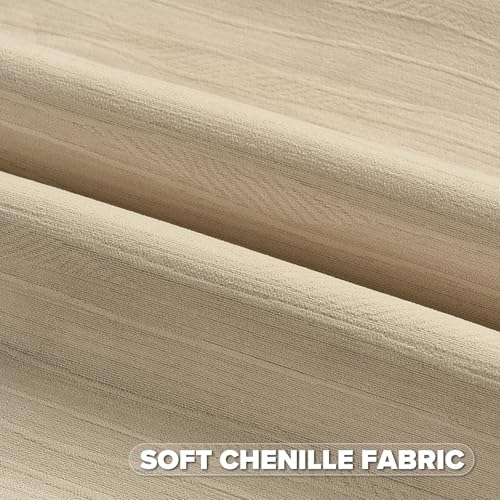 FUTEI Pack of 2 Chenille Throw Pillow Covers 12x20 Inch Soft Line Textured Decorative Lumbar Pillowcases Modern Farmhouse Accent for Couch Living Room, Beige - color: Beige, size: 20" x 12" (Pack of 2)
