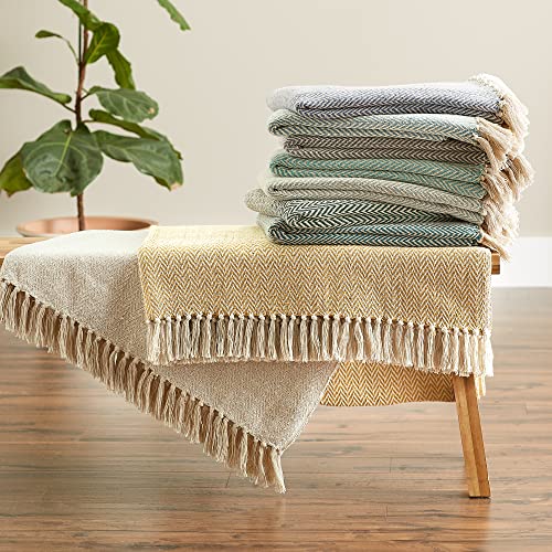 DII Chevron Throw Collection Handloomed Cotton, 50x60, Teal - color: Teal, size: 50x60"