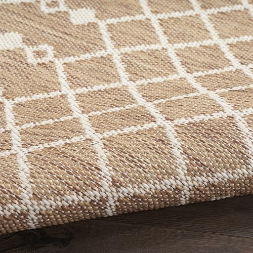 Nourison Home Positano Jute 2'2" x 10' Area Rug - Easy Clean, Non Shedding, Bed Room, Living Room, Dining Room, Kitchen (10' Runner) - color: Jute, size: 2'2" x 10' (Runner)
