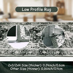 Moynesa Washable Black and White Runner Rug - 2x6 Bathroom Runner with Rubber Backing, Hallway Boho Non-Slip Non-Shedding Low Pile Accent Carpet for Laundry Room Entryway - color: Black/White, size: 2' x 6'