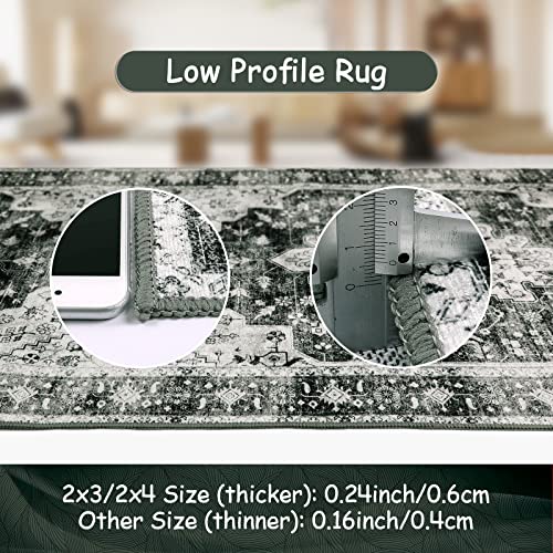 Moynesa Washable 2x3 Entryway Rug Small Front Door Mat, Black and White Kitchen Rugs Non Skid Non-Slip with Rubber Backing, Distressed Low Pile Throw Carpet for Indoor Outside Entrance - color: Black/White, size: 2' x 3'