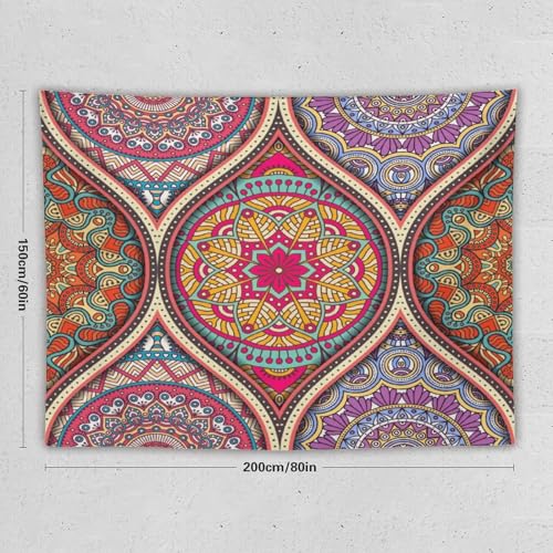 HZOHNAGO Mandala Tapestry Boho Retro Geometry Ethnic Tribes Pattern Printed Wall Tapestry Colorful Wall Hanging for Bedroom Living Room Dorm 80" W x 60" H - color: Style-10, size: 80"L x 60"W