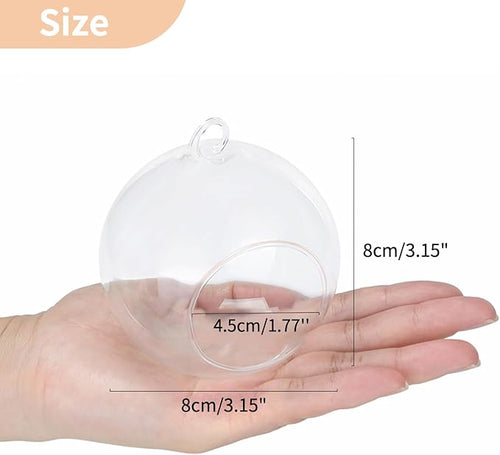12 Pcs 3.15"/ 8cm Hanging Glass Tealight Holder Globe Plant Terrariums Glass Orbs Air Plants Tea Light Candle Holders Home Decor Indoor Outdoor Garden DIY Gifts (9 Pcs + 3 Pcs)