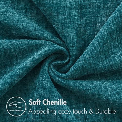 MIULEE Pack of 2 Dark Teal Throw Pillow Covers 16x16 Inch Soft Chenille Pillow Covers for Sofa Living Room Couch Solid Dyed Cases - color: Dark Teal, size: 16" x 16" (Pack of 2)