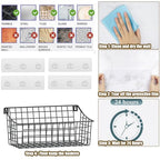 2 Pack Wall Hanging Baskets for Organizing, Large Metal Wire Basket with 5 Hooks+2 Strong Long Adhesive Hooks,Kitchen Hanging Mesh Organizer, Wall Mounted Bin for Kitchen, Bathroom, Bedroom,SUV,Garage - size: 13"L x 6.3"W x 6.02"H-2Pack