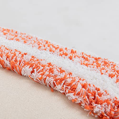 Boho Throw Pillow Cover Tufted Woven Decorative Pillowcase with Tassel Accent Square Farmhouse Stripe Cushion Cover for Sofa Bed Living Room (Orange,18x18 Inch) - color: Orange, size: 18" x 18" (Pack of 1)