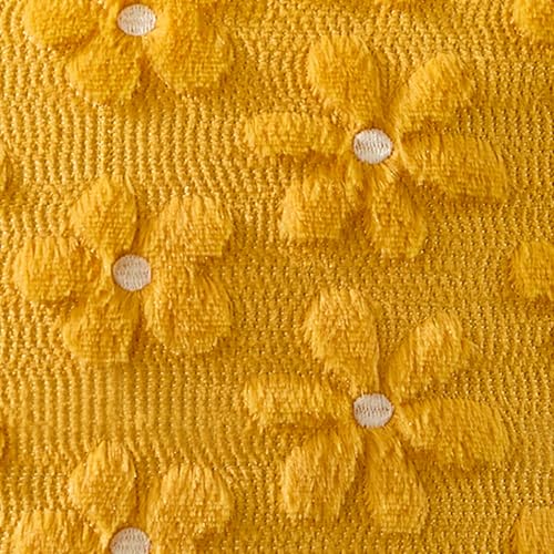 DFXSZ Spring Summer Pillow Covers 16x16 inch Set of 2 Farmhouse Decor White Flower Heart Daisy Soft Plush Faux Fur Jacquard Throw Pillows for Bedroom Sofa Holiday Spring Summer Home Decor PTK024AY16 - color: Yellow Daisy, size: 16" x 16" (Pack of 2)
