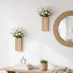Wooden Wall Planter Vase Set of 2,2 Pack Hanging Planter for Indoor Fake Plants Modern Boho Farmhouse Wall Art Decor for Home Indoor Kitchen Modern Farmhouse Bathroom Living Room Dining Room