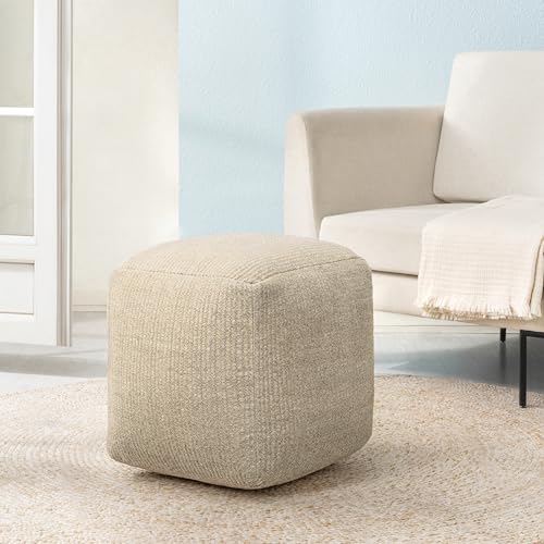 Anji Mountain Pouf Ottoman Foot Rest, Handmade Ottoman Pouf, Comfortable Foot Stool, Decorative Floor Seating for Living Room Decor, Bedroom & Home Décor Accent - Natural - color: Natural