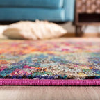 SAFAVIEH Madison Collection Runner Rug - 2'2" x 18', Fuchsia & Gold, Boho Abstract Distressed Design, Non-Shedding & Easy Care, Ideal for High Traffic Areas in Living Room, Bedroom (MAD425D) - color: Fuchsia/Gold, size: 2'2" x 18' (Runner)