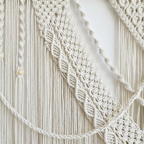 Achart Macrame Wall Hanging Large- Boho Wall Decor- large wall art- Wall Decor Living Room- Macrame Tapestry Boho Decor for Bedroom (Triangle) - color: Triangle