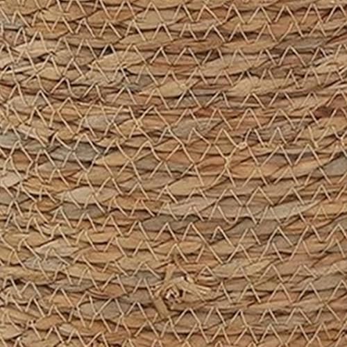 Woven Plant Basket - Straw Flowerpot, Decorative Holder with Handle, Indoor Outdoor Accessory with Stylish Design, Home Garden Tool for Balcony Yard Patio Pathway Lawn Display