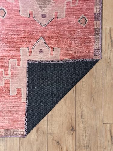Turkish Rug. Washable Vintage Oriental Antique Inspired Traditional Doormat Small Modern Area Rugs Luxury Entryway Entry Bedroom Bathroom Kitchen (379PP, 2' x 3') - color: 379pp, size: 2' x 3' (Rectangular)