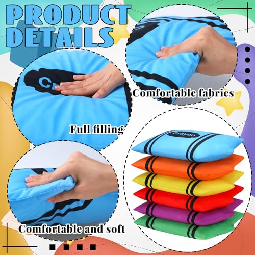 Yousoontic 6 Pcs Classroom Floor Cushions Colorful Crayon Classroom Decor 14 x 20in Crayon Flexible Seatings Cute Plush Throw Pillow Back to School Supplies for Elementary Daycare Learning Play Areas - style: Crayon