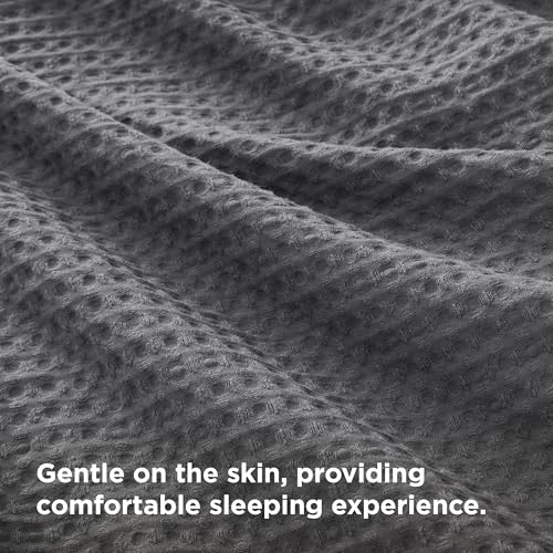 Bedsure Textured Duvet Cover King Size, Soft & Breathable Comforter Cover for All Season, 3 Pieces Wrinkle-Resistant Zipper Bedding with 8 Corner Ties, Dark Grey - color: 10 - Dark Grey (No Comforter), size: King (104" X 90")