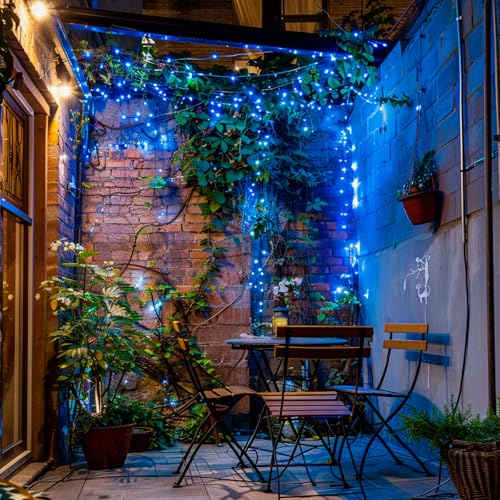 JMEXSUSS 200 LED Blue Fairy Lights Plug in, 66 ft Christmas Tree Lights Outdoor Waterproof with 8 Modes, Christmas Twinkle Lights for Bedroom Christmas Tree Decor - color: Blue, size: 66FT 200LED