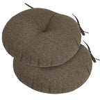FUNHOME Bistro Chair Cushion with Ties 15"x15"x4", Water Repellent Outdoor Round Chair Cushions Set of 2, Patio Tufted Chair Pads for Home Garden-Brown - color: Brown