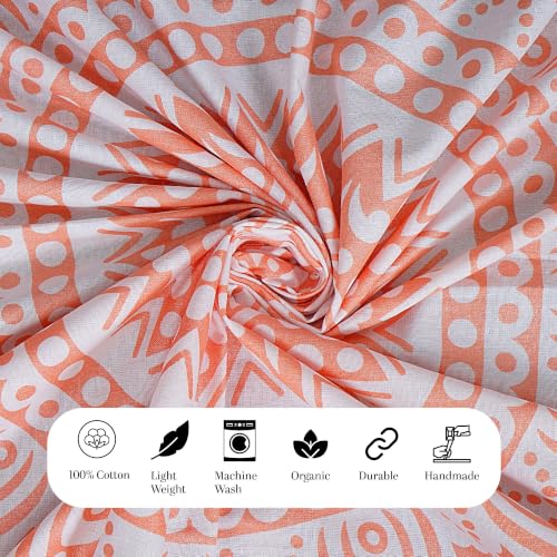 FURNISHFUL FINESSE Handmade Cotton Mandala Wall Tapestry - Rose Gold Ombre Boho Wall Decor, Indian Boho Bohemian Hippie Cute Room Hanging for Girly Bedroom, Dorm & Living Room Aesthetic - 90x108 Inches, Rose Gold - color: Rose Gold, size: 108"L x 90"W
